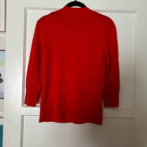Kate Spade Bow Neck Retro Chic Red Wool/Cashmere Sweater - Small - Picture 2 of 4